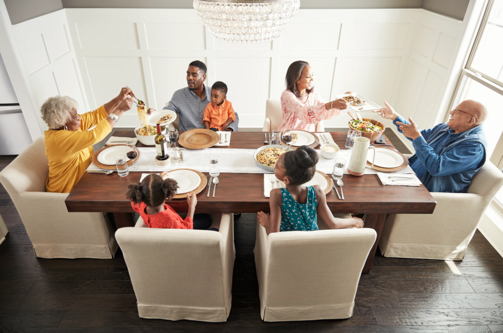 Family having breakfast at the dining table | Joe’s Floor Store